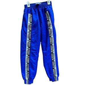 Adidas Originals Blue Windbreaker Pants – XS